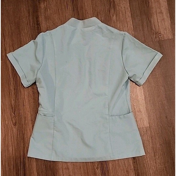 Figs Scrubs Womens Medium Top Agua Teal Work Uniform Medical Blue - Picture 2 of 10